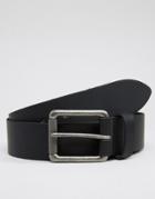 Asos Leather Belt With Roller Buckle - Black