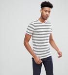 Selected Homme Tall T-shirt With Stripe - Cream