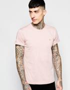 Farah T-shirt With F Logo Slim Fit Exclusive - Smokey Pink