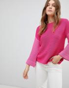 Esprit Color Block Knitted Sweater - Pink