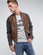 Diesel L-truly Leather Jacket - Brown