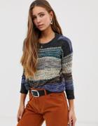 Wild Flower Stripe Sweater In Space Dye Stripe