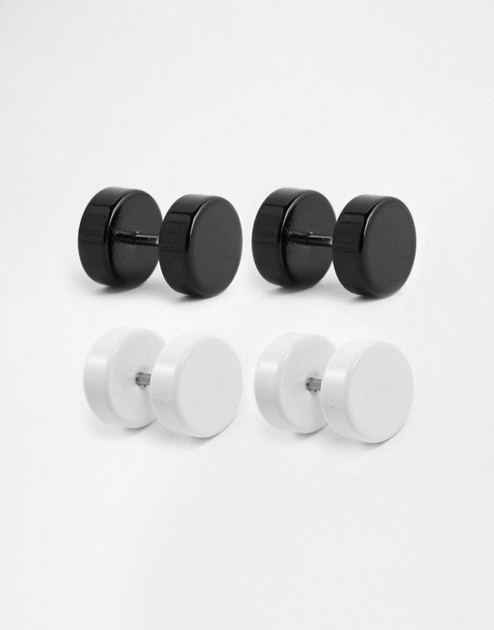 Asos Plug Earring Pack - Black