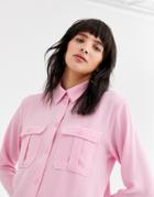 Weekday Violet Utility Shirt In Pink