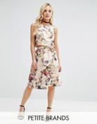 Miss Selfridge Petite Floral Jacquard Midi Skirt - Gold