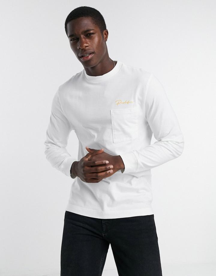 River Island Long Sleeved Skater T-shirt With Prolific Embroidery In White