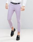 Asos Super Skinny Cropped Smart Pants In Light Purple - Purple