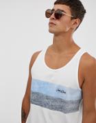 Jack & Jones Originals Tank With Faded Body Stripe - White