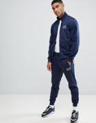Ea7 Zip Through Logo Tricot Sweat Tracksuit In Navy - Navy