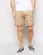 Asos Stretch Chino Shorts In Long Length - Stone