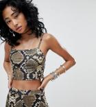Rokoko Festival Snake Print Cami Crop Top - Multi