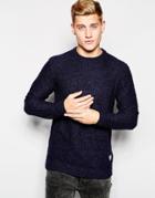 Jack & Jones Boucle Knit Sweater - Navy Blazer