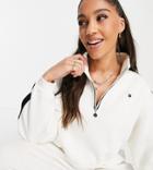 Russell Athletic R Half Zip Sweatshirt In White