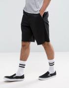 Asos Skater Shorts With Raw Edge In Black - Black