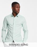 Asos Design Skinny Fit Shirt In Sage Green