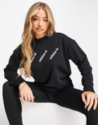 Adidas Originals Logomania Triple Logo Sweatshirt In Black