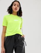 Na-kd Relaxed Fit Neon Logo T-shirt In Yellow - Yellow