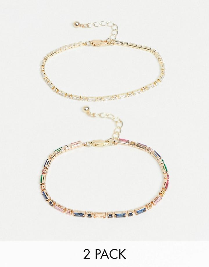 Pieces 2 Pack Beaded Bracelets In Silver