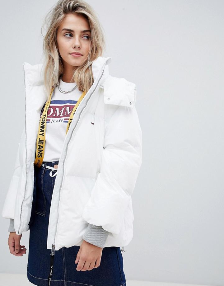 Tommy Jeans Oversize Padded Jacket - White