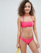 Le Palm Mix And Match Bandeau Bikini Top - Pink