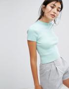 Berskha High Neck Crop Top - Green