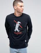 Penfield Ski Bear Crew Sweatshirt Black - Black