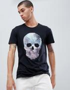 Jack & Jones Originals T-shirt With Reversible Sequin Skull - Black