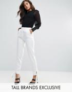 Missguided Tall Tie Ankle Cuff Cigarette Pant - Cream