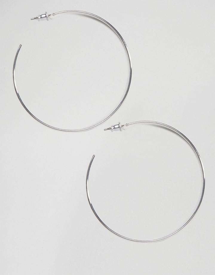 Asos 50mm Fine Hoop Earrings - Silver