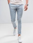 Asos Super Skinny Chinos In Light Gray - Blue