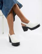 Asos Design Tolsen New Chunky Shoe Sling Back - White