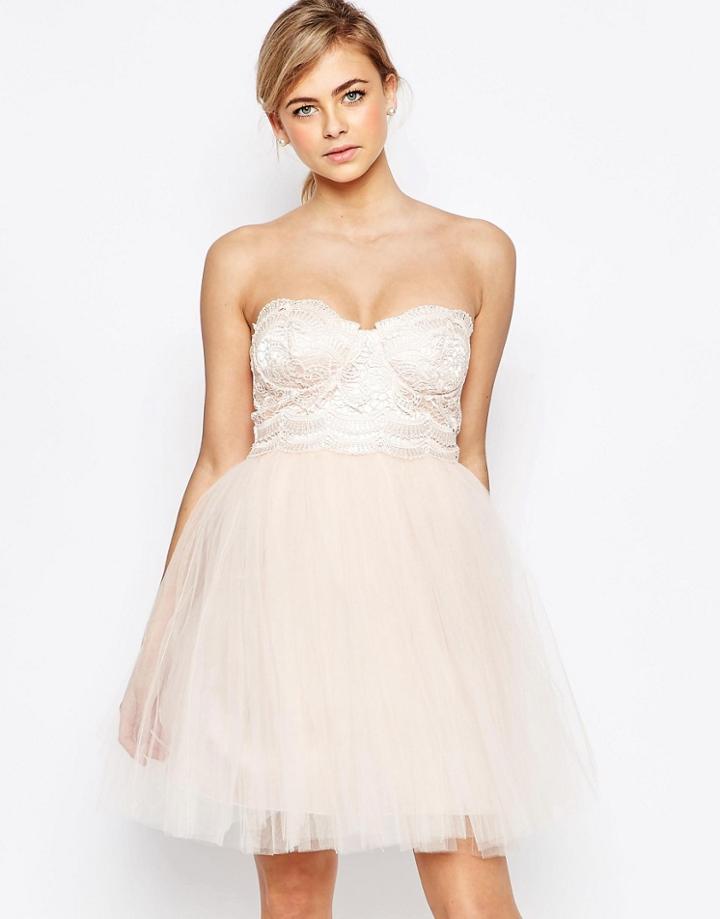 Little Mistress Bubble Prom Dress - Nude