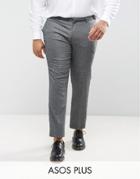 Asos Plus Wedding Skinny Suit Pant In Woven Texture In Slate Gray - Gray