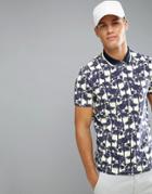 Ted Baker Polo Shirt In Palm Print - Yellow