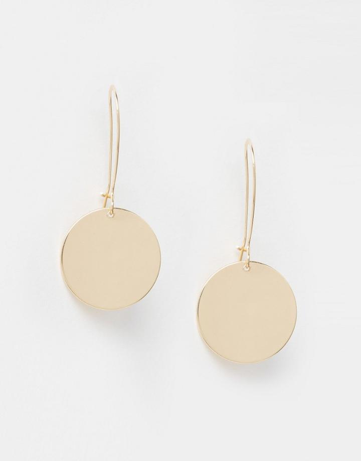 Asos Smooth Disc Earrings - Gold