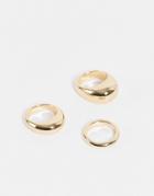 Weekday Amina 3 Pack Rings In Gold