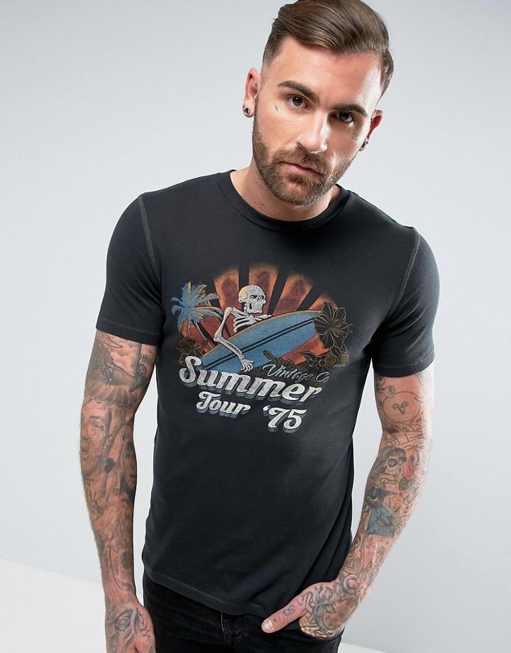 Jack & Jones Vintage T-shirt With Graphic Print - Black