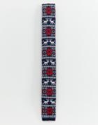 Devils Advocate Christmas Snowflake Knitted Tie - Navy