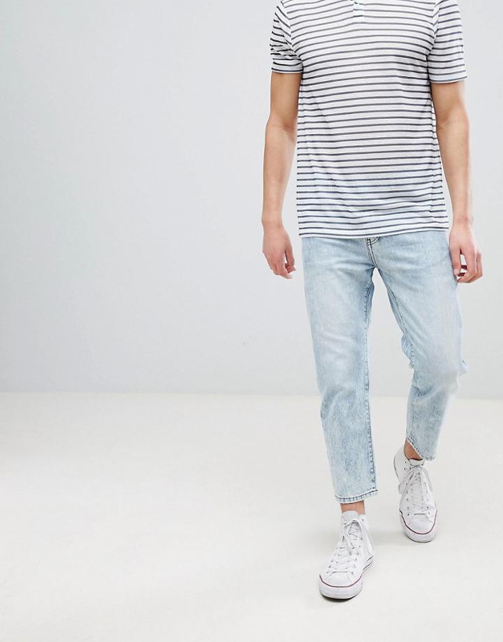 Dr Denim Otis Light Blue Wash Blue Cropped Jeans - Blue