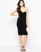 Love One Shoulder Midi Dress In Jersey - Black