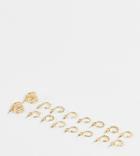 Asos Design Pack Of 8 Hoop Earrings In Mixed Pearl Designs In Gold