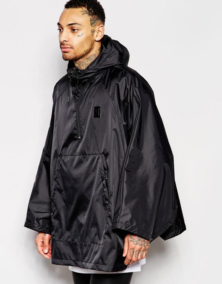 Religion Packaway Poncho - Black