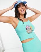 Reclaimed Vintage Inspired Cami With Surf Print In Green - Part Of A Set