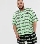 Asos Design X Glaad & Plus Shirt Two-piece In Unity Print - Green