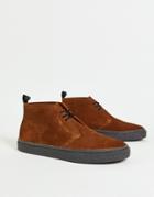 Fred Perry Hawley Suede Desert Boots In Tan-brown