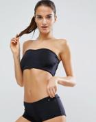 Asos Mix And Match Clean Bandeau Bikini Top With Eyelets - Black