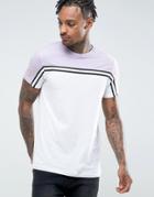 Asos T-shirt With Contrast Yoke And Taping - White