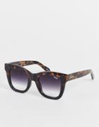 Quay After Hours Square Sunglasses In Tort Black-brown