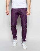 Diesel Jeans Sleenker 845k Skinny Fit Stretch Dirty Red Wash - Dirty Red