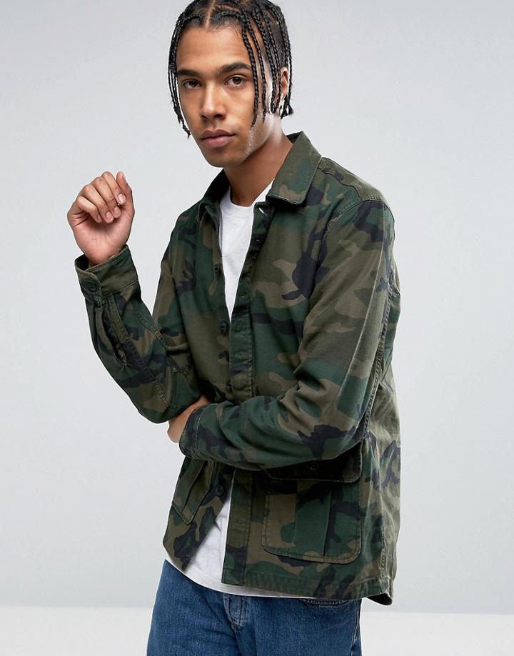 Carhartt Wip Anson Camo Shirt Jacket - Green